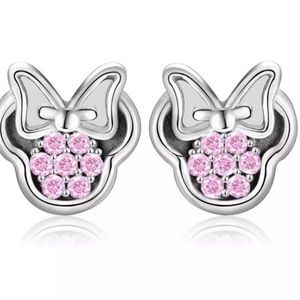 MINNIE ♡ PINK Crystal Stud Earrings GIFT